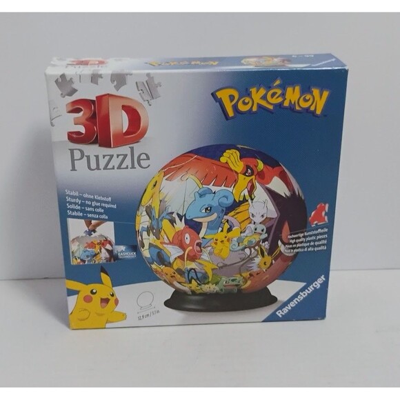 RAVENSBURGER POKEMON POKE BALL 73 PC 3D JIGSAW PUZZLE NIB NEW IN BOX - Picture 1 of 6